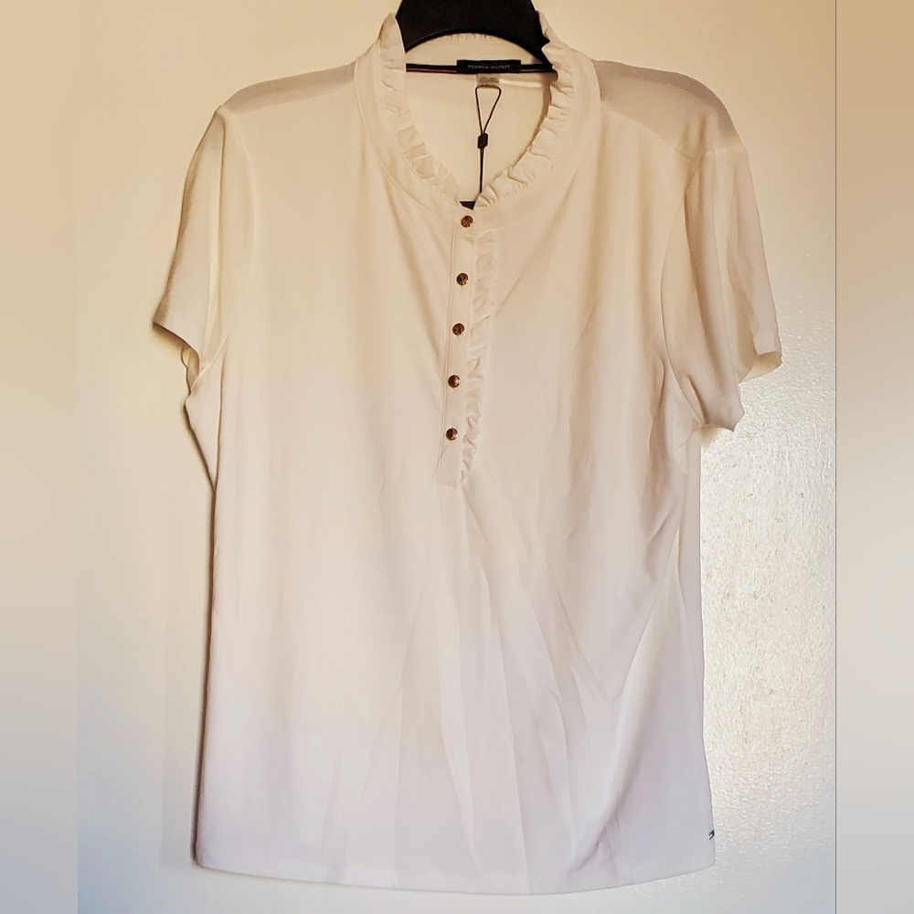 Tommy Hilfiger Women's Soft White Button Down Shirt